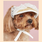 Summer Pet Sun Hat – Adjustable Lace Bow Cap for Dogs & Cats
