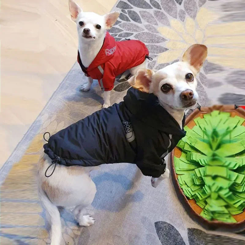 Waterproof Warm Dog Jacket – Reflective Hooded Winter Coat for Small to Large Pets