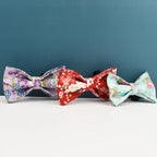 Personalized Dog Collar Leash Harness Set, Custom Name Printed Pet Accessories with Bow Tie, Luxury Tactical Dog Collar