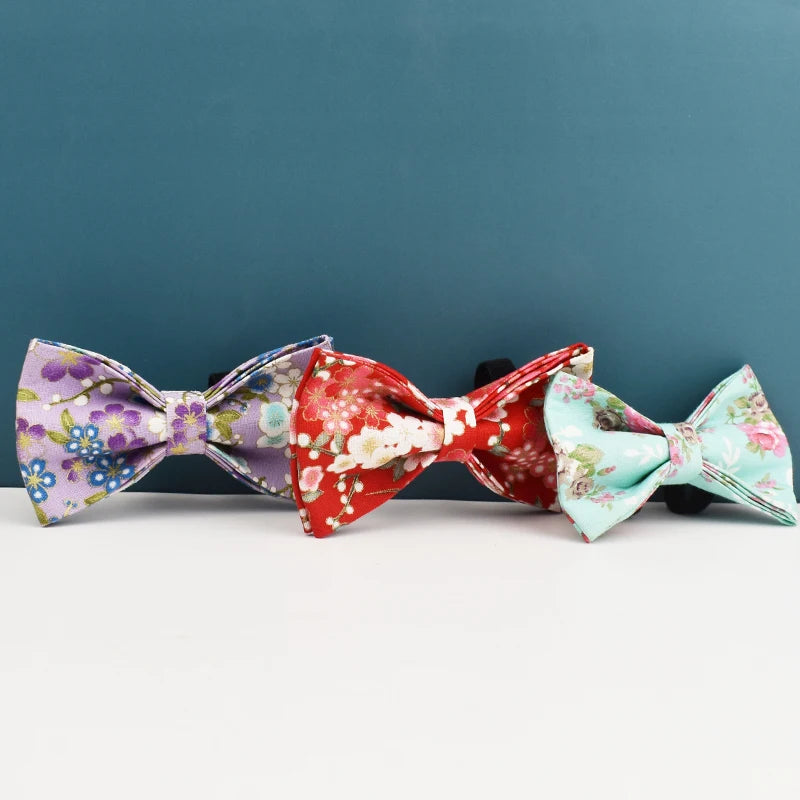 Personalized Dog Collar Leash Harness Set, Custom Name Printed Pet Accessories with Bow Tie, Luxury Tactical Dog Collar