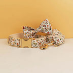 Luxury Flower Soft Cotton Personalized Dog Collar, Leash & Harness Set