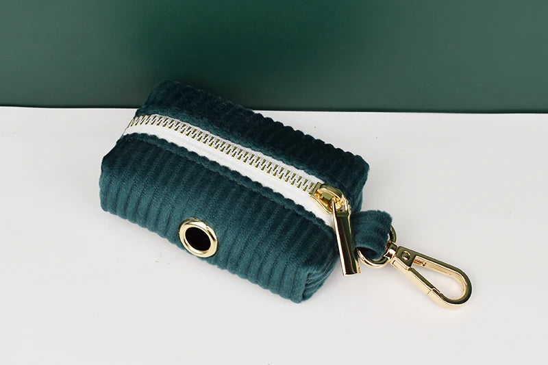 Dark green Corduroy Personalized Dog Collar, Leash & Harness Set