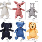 Plush Animal Dog Toy – Corduroy Squeaky Chew Toy for Small & Large Dogs