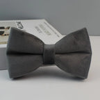 Dark Grey Velvet Personalized Dog Collar, Leash & Harness Set