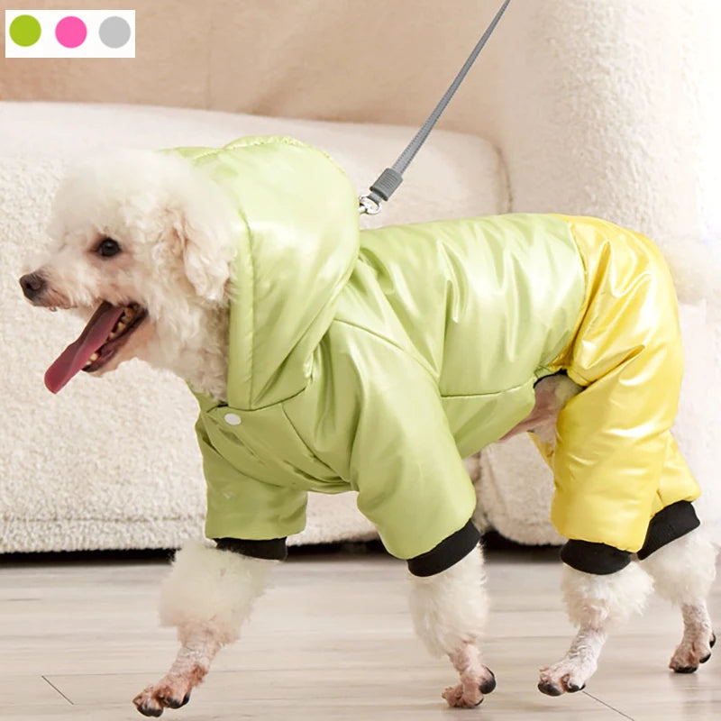 Waterproof Winter Dog Jacket – Warm Down Coat with Hood for Small Dogs