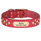 Genuine Leather Dog Collar – Personalized Spiked Studded Design for Small, Medium & Large Dogs