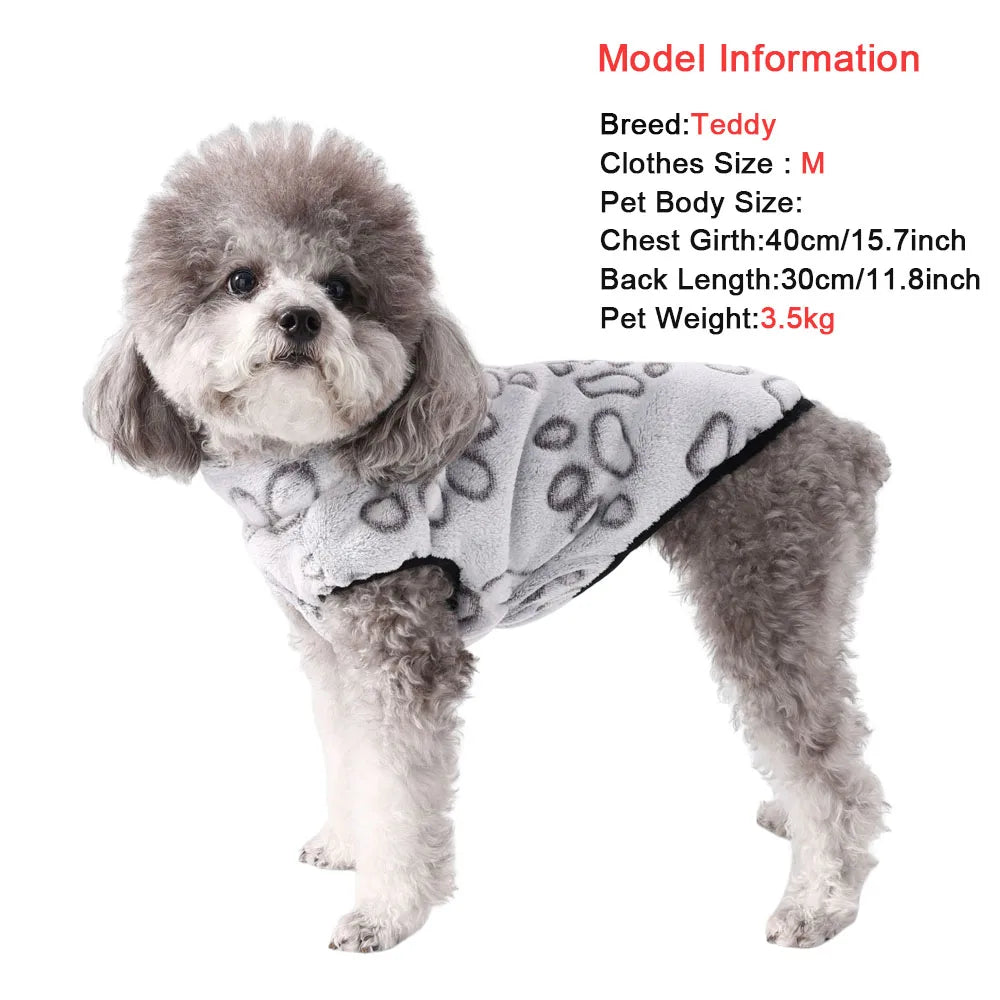 Fleece Winter Dog Jacket – Warm Adjustable Vest with D-Ring for Small Dogs