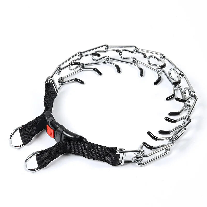 Metal Dog Training Collar – Detachable Stainless Steel Chain with Quick-Release Buckle