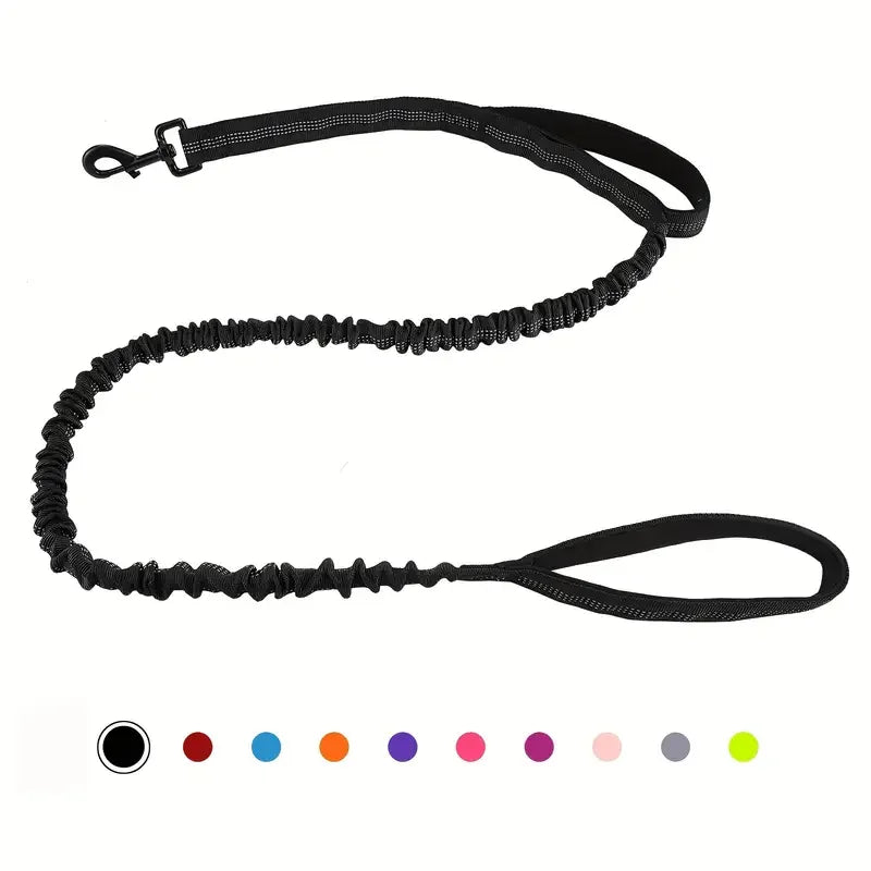 Heavy-Duty Bungee Dog Leash – 5ft Shock-Absorbing Lead with Dual Handles