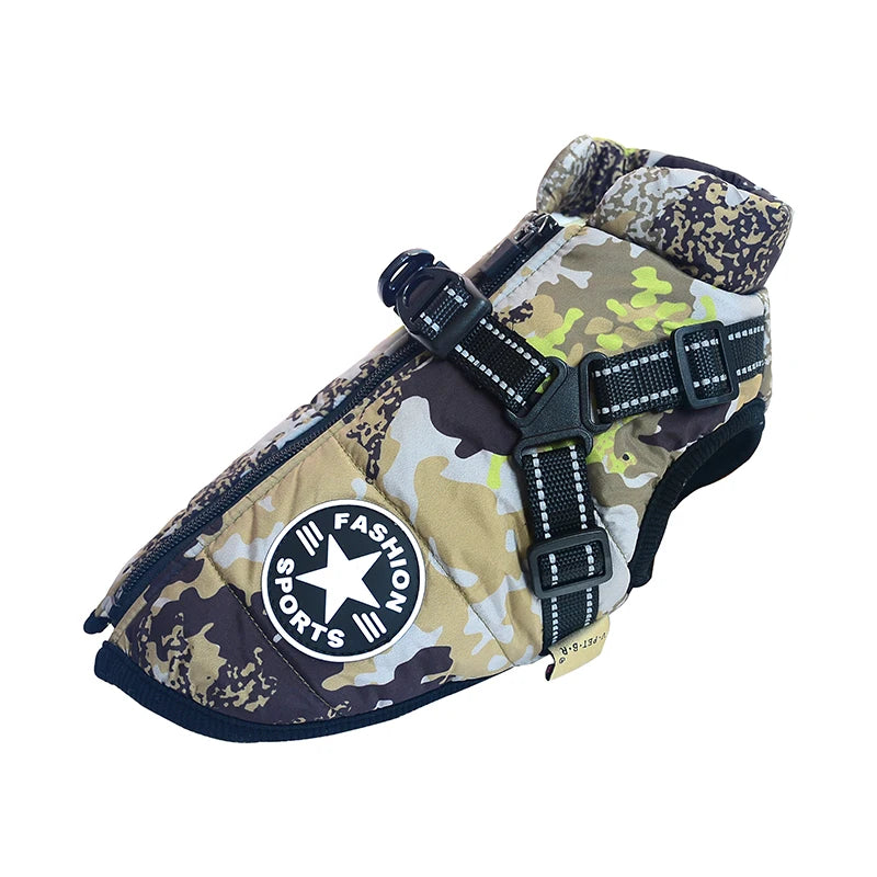 Waterproof Winter Dog Jacket with Built-in Harness – Warm Coat for Small & Large Breeds