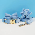 Blue Velvet Personalized Dog Collar, Leash & Harness Set