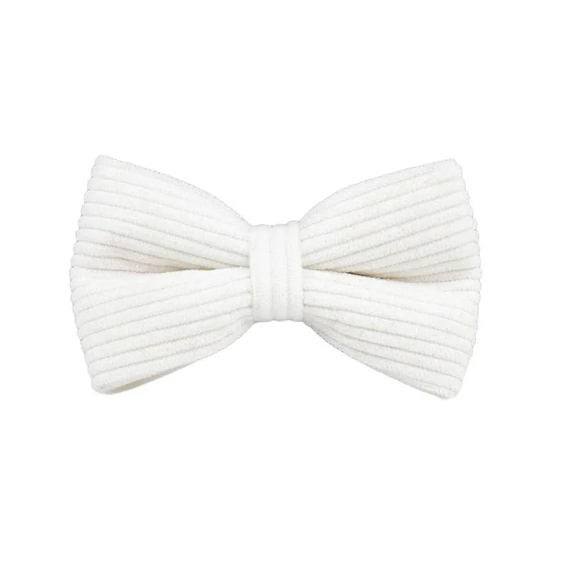 White Corduroy Personalized Dog Collar, Leash & Harness Set