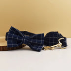 Personalized Plaid Dog Collar Leash Set