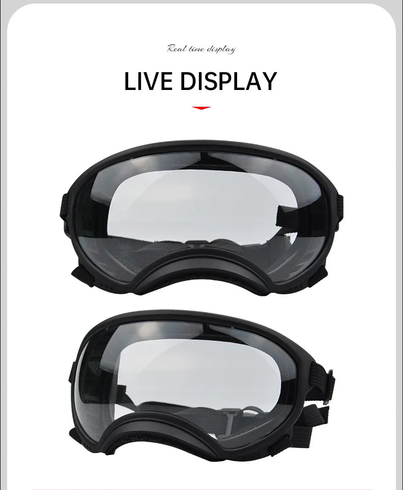 Color-Changing Dog Sunglasses – UV-Resistant Goggles for Outdoor Protection