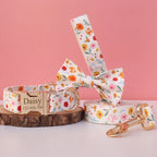 Floral Print Collar Leash Set