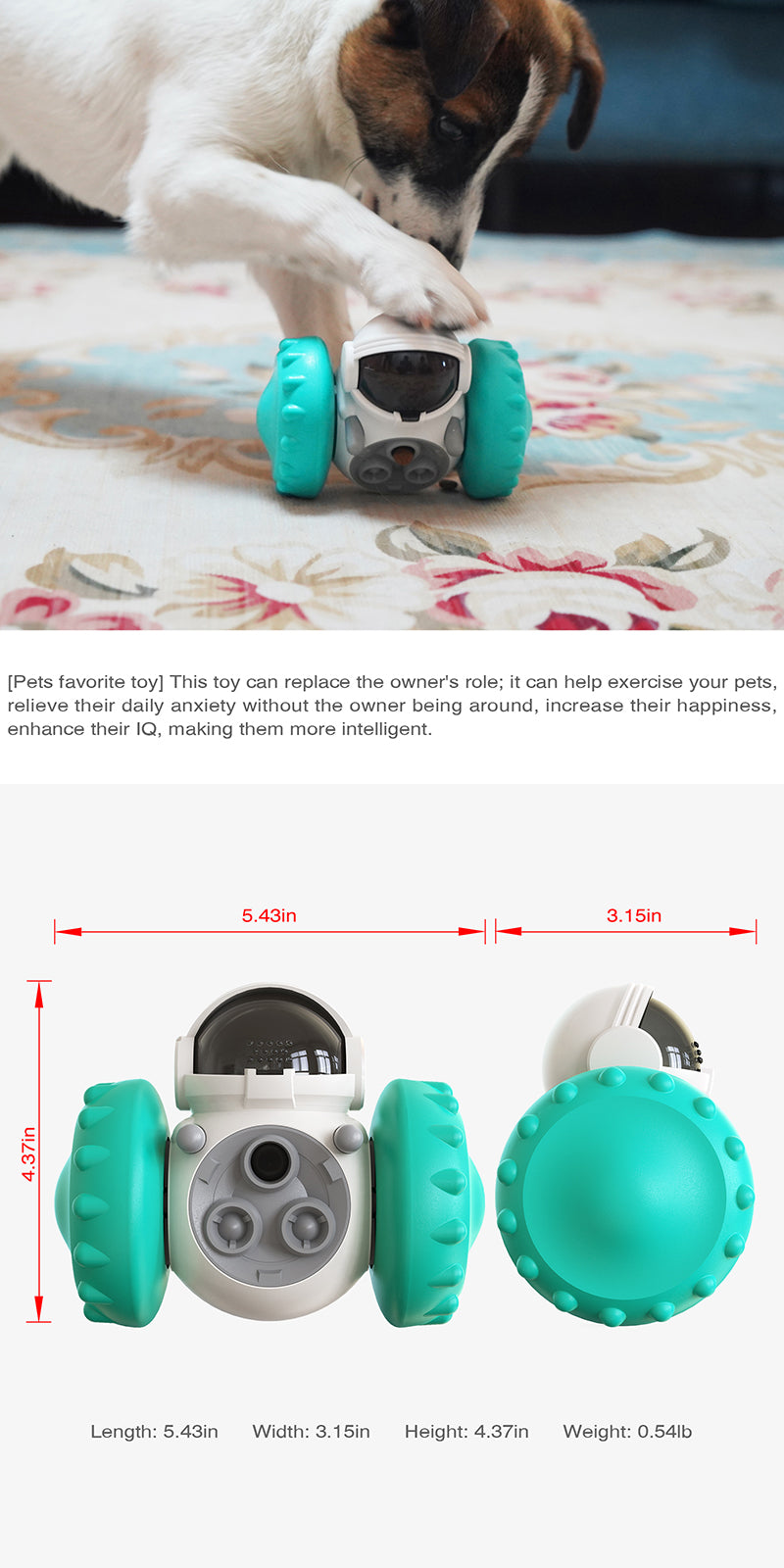 Interactive Tumbler Dog Treat Dispenser – Slow Feeder IQ Training Toy