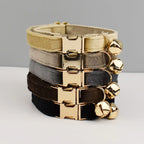 Velvet Cat Collar Luxury Cat Collar Personalized with Name Plate Bell Bow tie