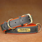 Personalized PU Leather Dog Collar – Soft Padded & Adjustable Custom ID Collar
