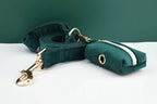 Green Velvet Personalized Dog Collar, Leash & Harness Set
