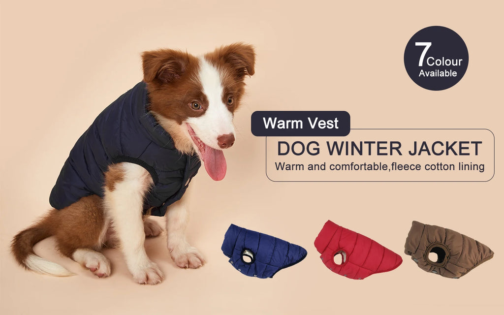 Winter Fleece Dog Jacket – Warm, Cold-Proof Coat for Small, Medium & Large Dogs