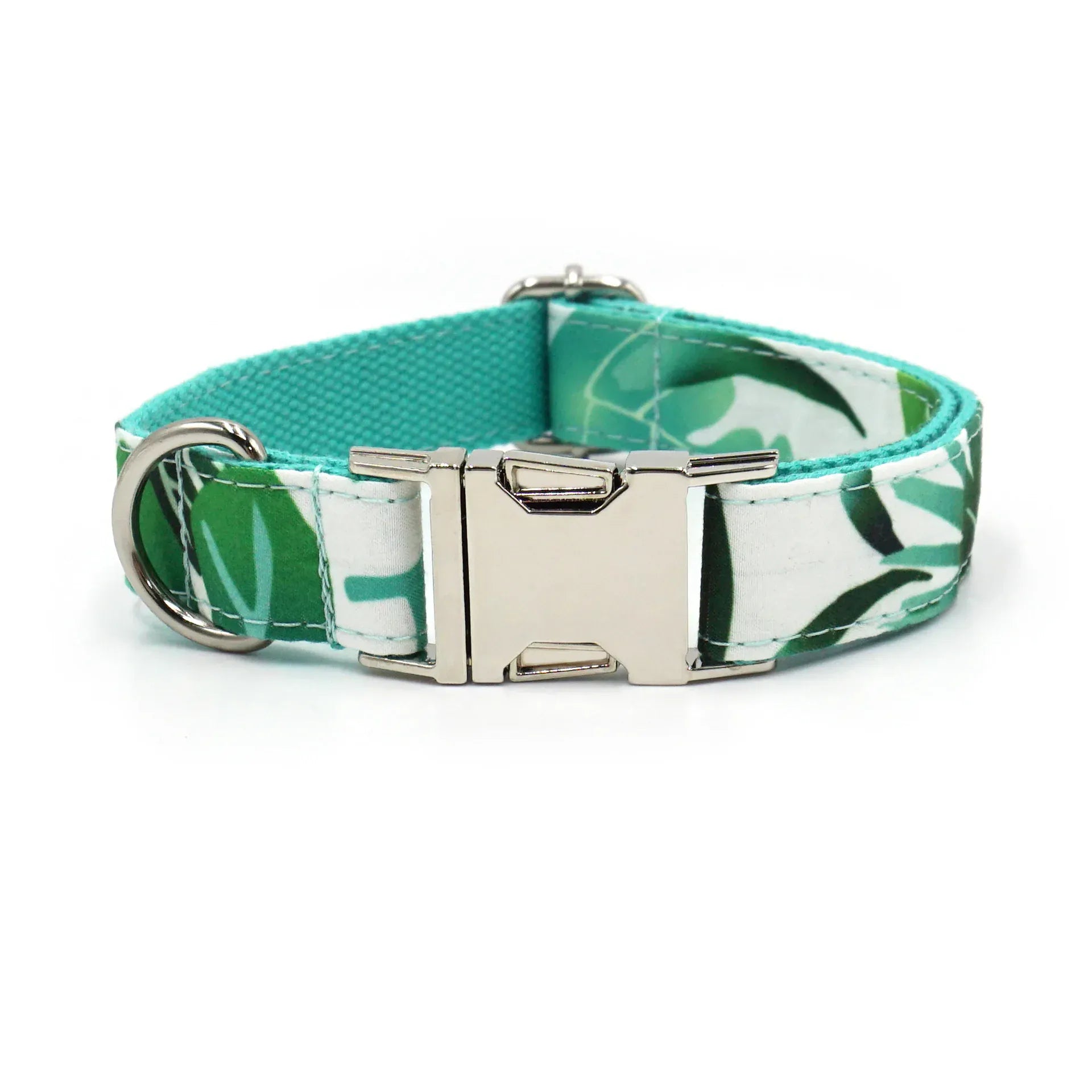 Multi Personalized Print Floral Cotton Adjustable Dog Collars -  Engravable