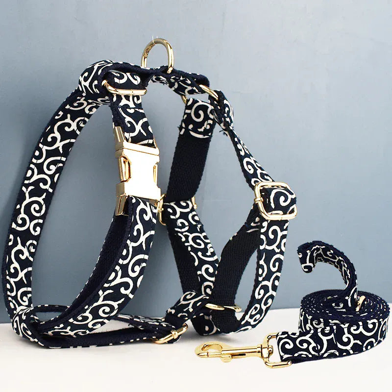 DDPaws  Harness  leash02 / XS（old） Custom Soft Collars Pet Accessories with Personalized Dog Collar Leashes Harness Bow Tie