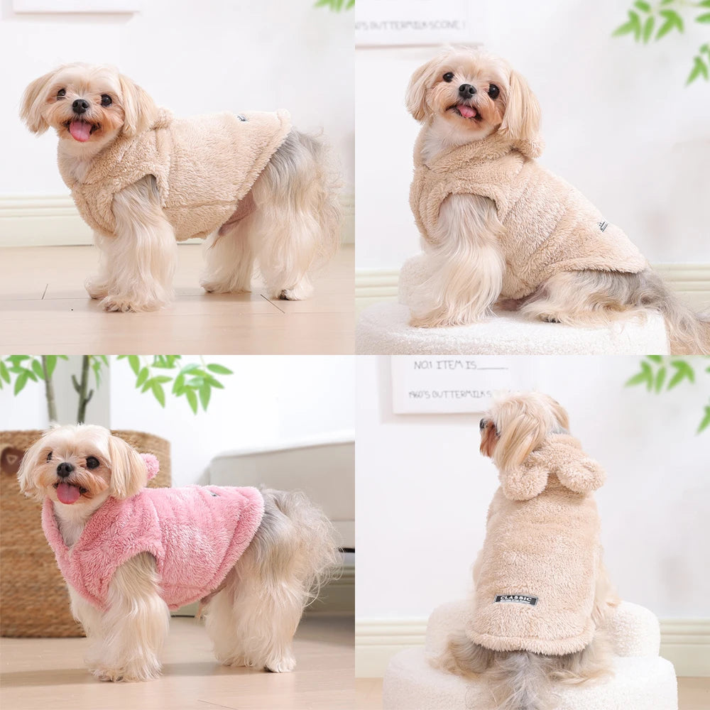 Warm Fleece Dog Hoodie – Cozy Winter Sweater for Small & Medium Pets