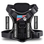 Reflective Dog Harness – Adjustable Soft Oxford Vest with 5 Removable Patches