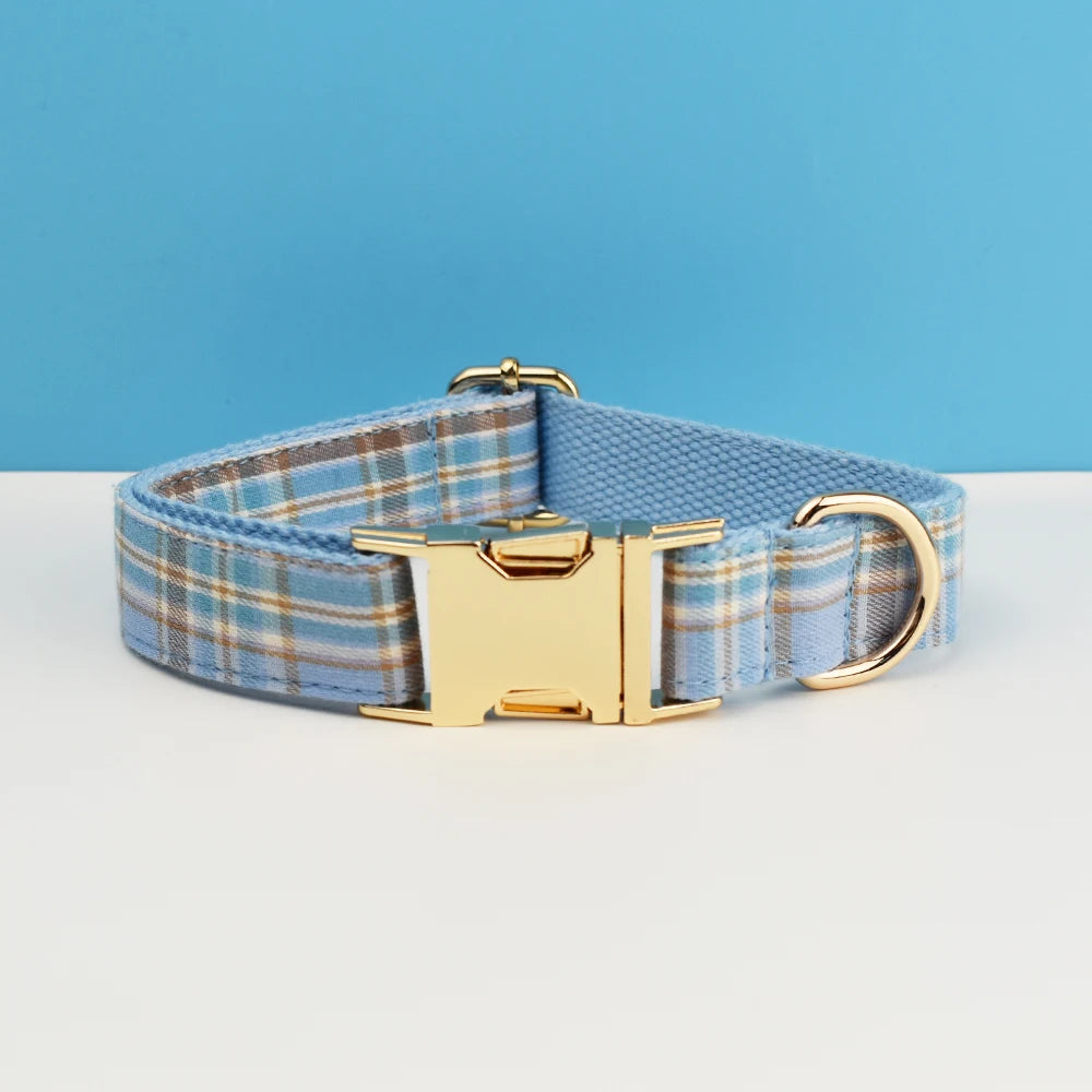 Plaid Personalized Dog Collar, Leash & Harness Set