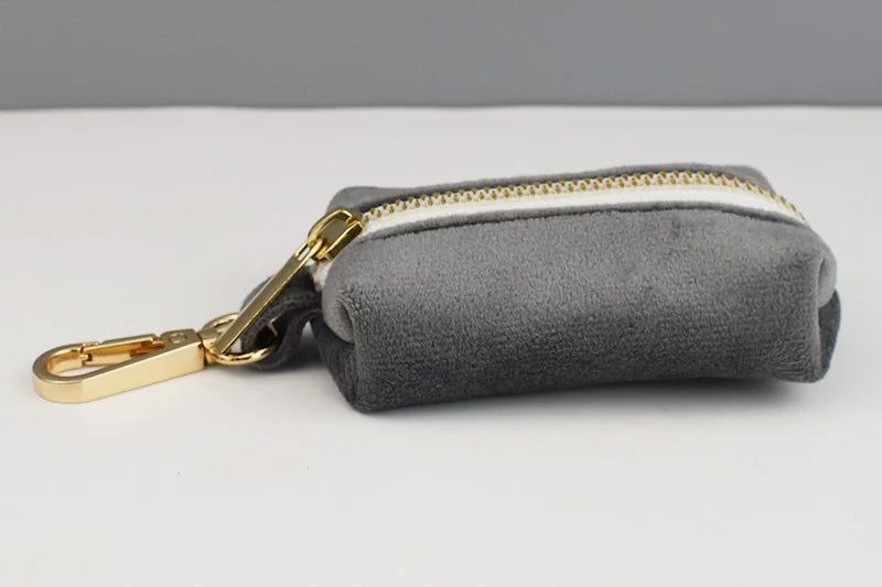 Dark Grey Velvet Personalized Dog Collar, Leash & Harness Set