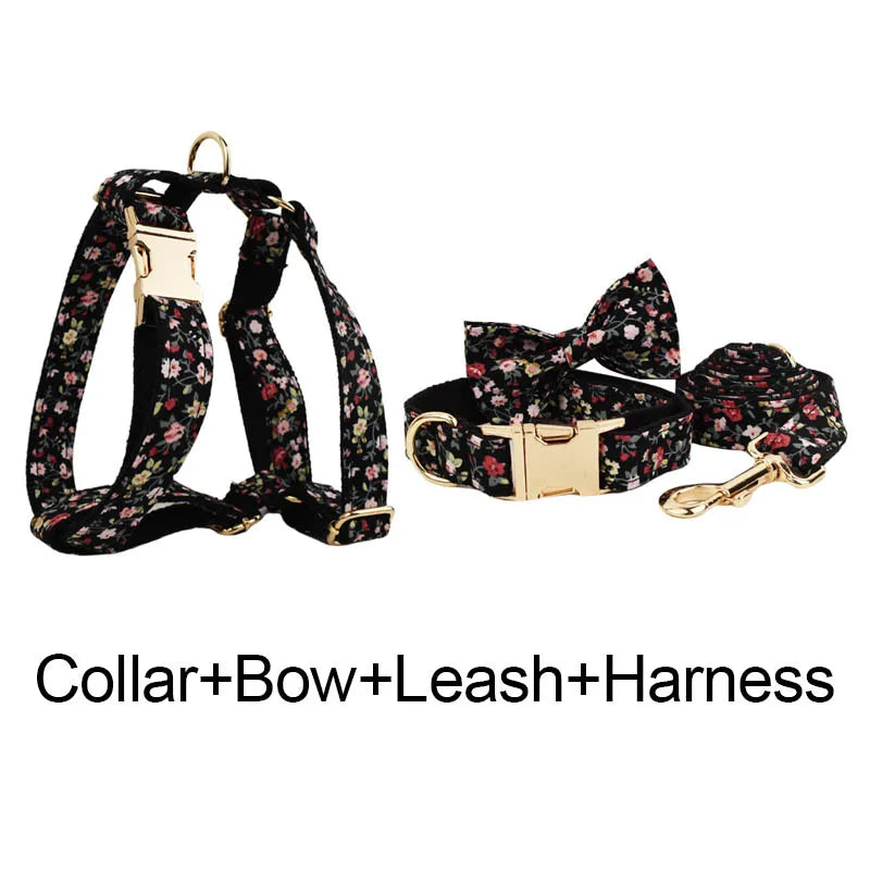 Personalized Dog Collar, Leash & Harness Set