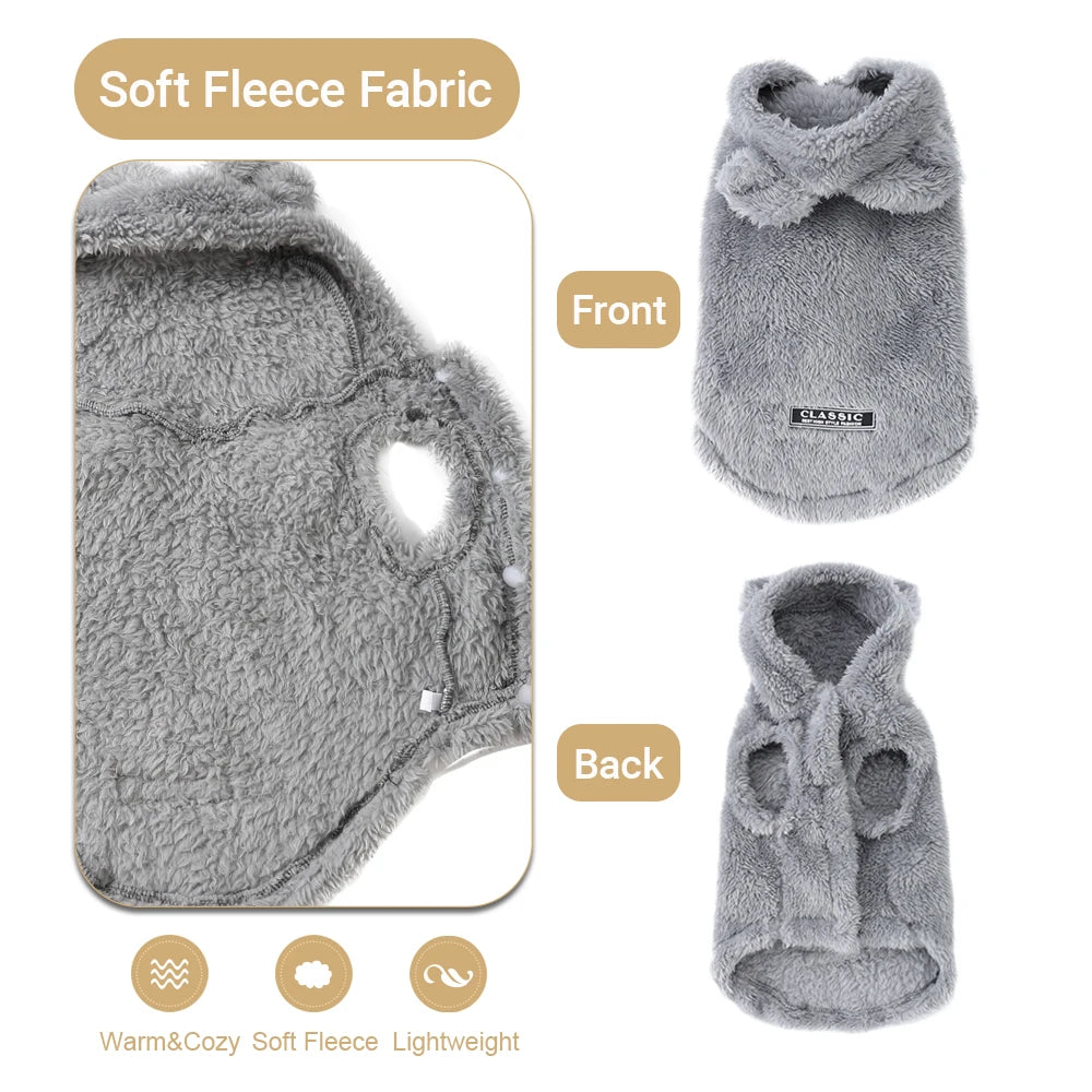Soft Fleece Dog Hoodie – Warm & Cozy Pet Sweater for Small and Medium Dogs