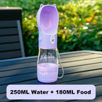 Portable Dog Water Bottle with Food Cup – Outdoor Travel Feeder for Pets