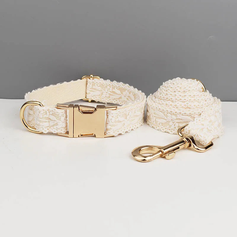 Lace Personalized Dog Collar, Leash & Harness Set