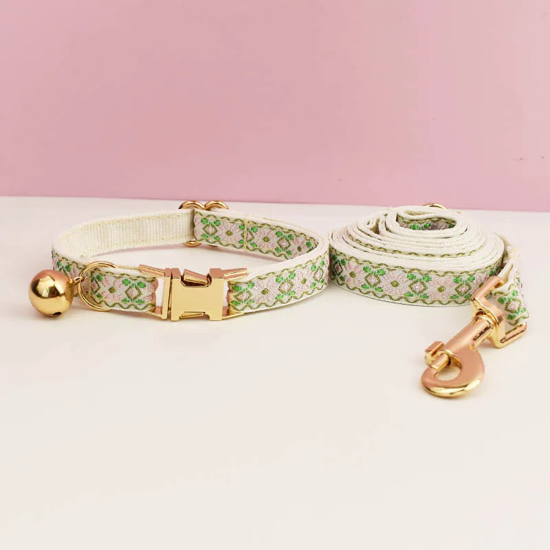 Cute Cat Collar, Harness & Leash Set – Personalized Engraved Nameplate, Padded