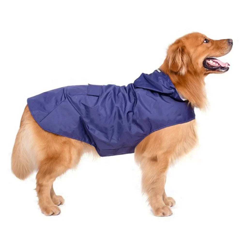 Waterproof Dog Raincoat with Reflective Stripe – Lightweight Hooded Poncho for All Seasons