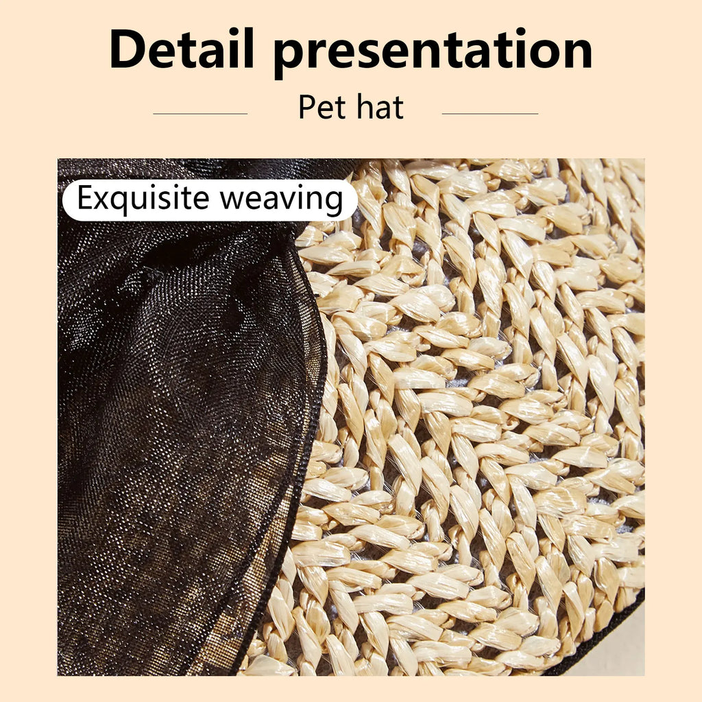 Summer Pet Sun Hat – Adjustable Lace Bow Cap for Dogs & Cats