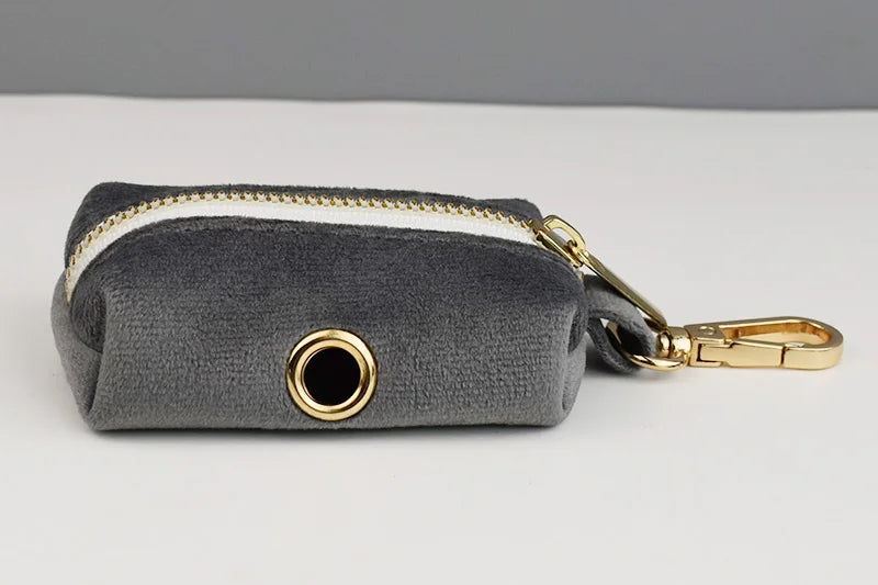 Dark Grey Velvet Personalized Dog Collar, Leash & Harness Set