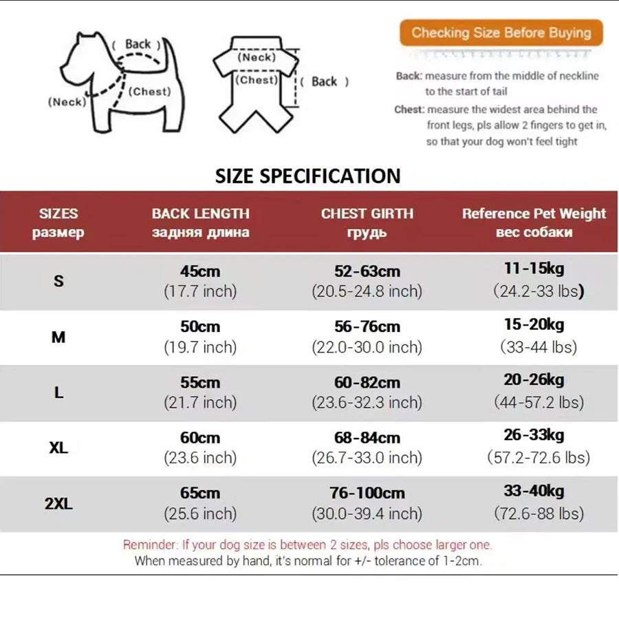 Waterproof Thick Cotton Dog Jacket – Super Warm Winter Coat for All Breeds