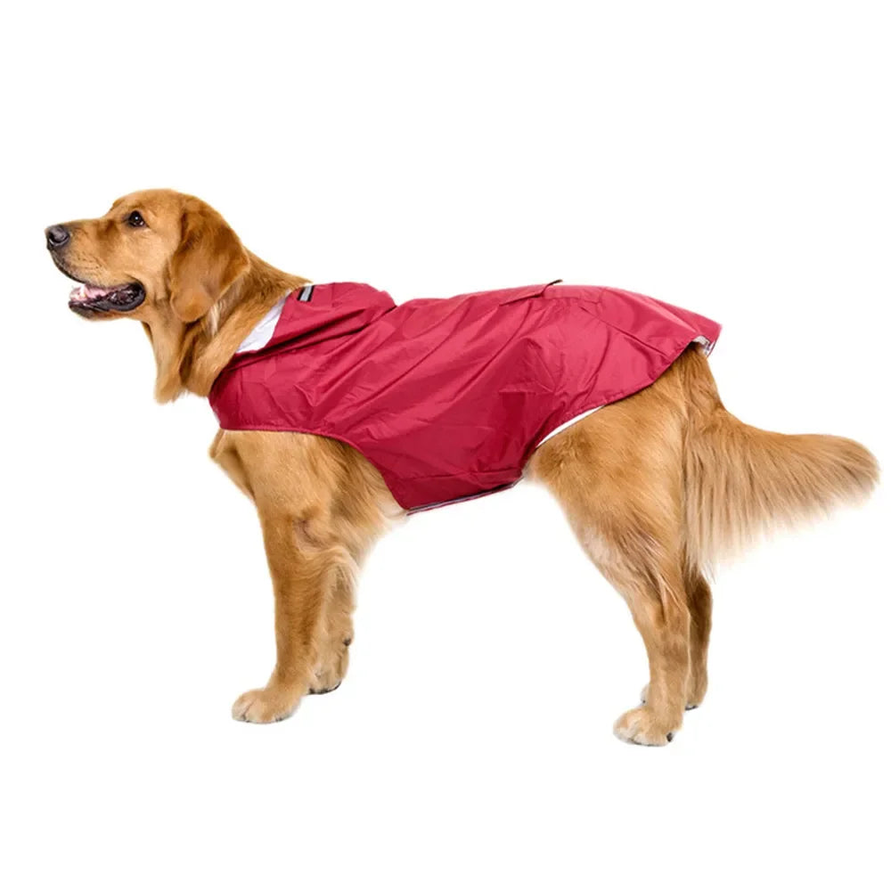 Waterproof Dog Raincoat with Reflective Stripe – Lightweight Hooded Poncho for All Seasons