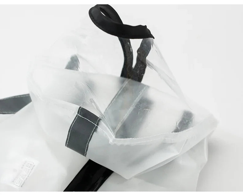 Transparent Hooded Dog Raincoat – Full-Body Waterproof PU Jacket for All Breeds