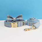 Plaid Personalized Dog Collar, Leash & Harness Set