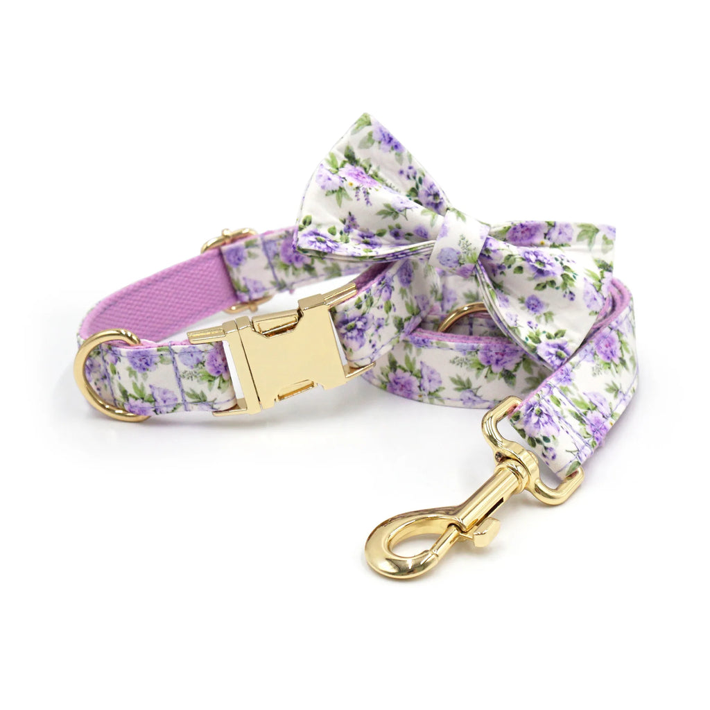 Summer Fruit Personalized Dog Bowtie Collar and Leash Set, Custom Laser Pet Necklace, Cute Pet Accessory