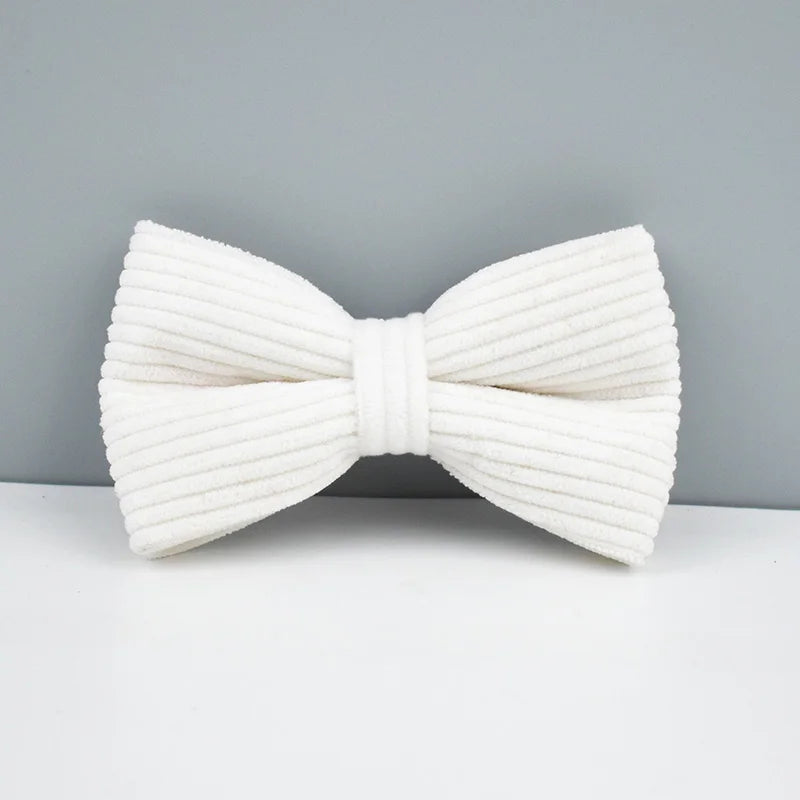 White Corduroy Personalized Dog Collar, Leash & Harness Set