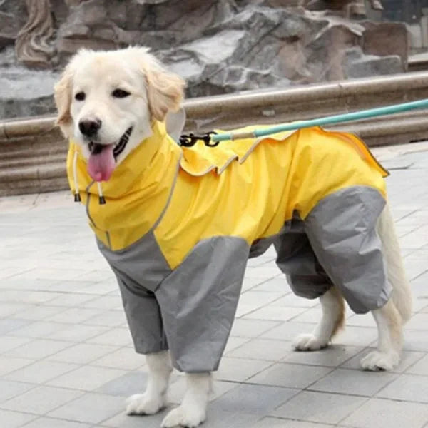 Waterproof Dog Raincoat – PU Hooded Rain Jumpsuit for Small to Large Dogs