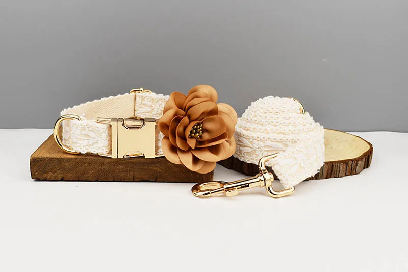 Lace Personalized Dog Collar, Leash & Harness Set