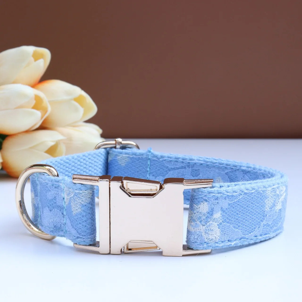 Luxury Pearl Personalized  Dog Collar and Leash Set, Lace Bowtie with Rhinestone Sparkle, Elegant Puppy Girl Pet Necklace