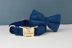 Blue Velvet Personalized Dog Collar, Leash & Harness Set