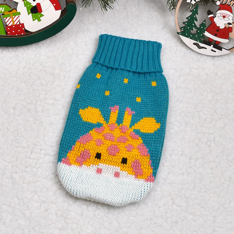 Winter Knitted Dog Sweater – Warm Striped Pullover for Small to Large Dogs