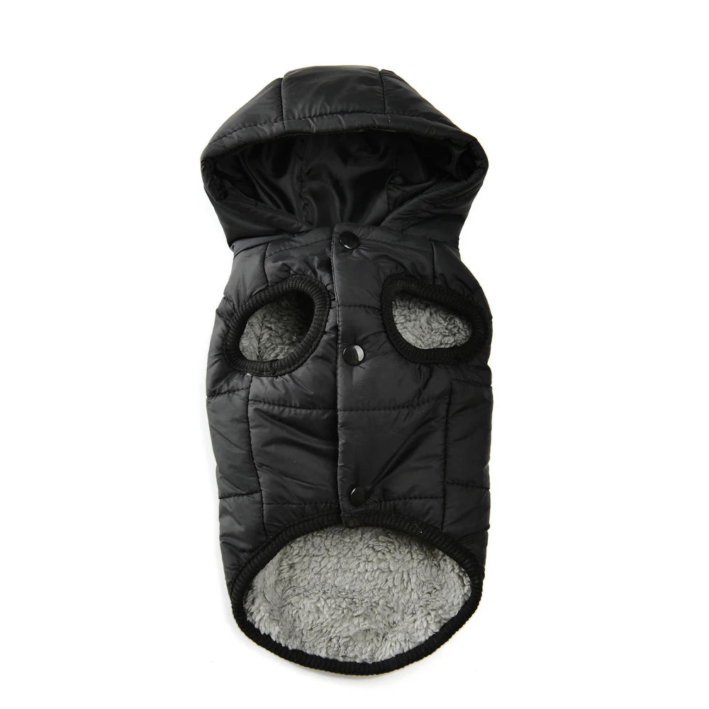 Thick Fleece Dog Hoodie Coat – Warm, Windproof & Cozy Winter Jacket with D-Ring